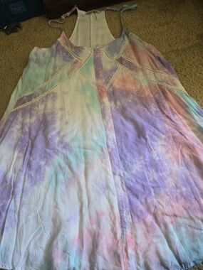 entro Pastel Tie-Dye Mini Dress — Purple, Pink, Blue, Green